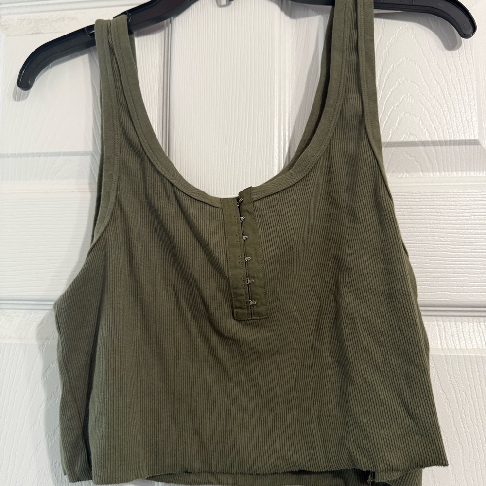 Aerie Green Crop Tank Top